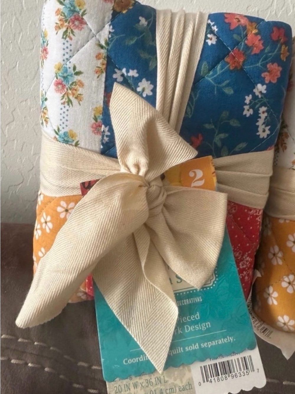 The Pioneer Woman Teal & Red Floral Patch Sham Set